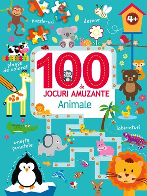 cover image of 100 de jocuri amuzante. Animale